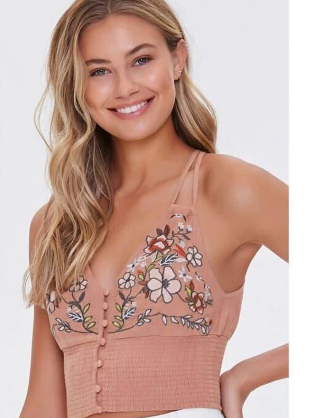 Forever 21 boho embroidered tank. EUC